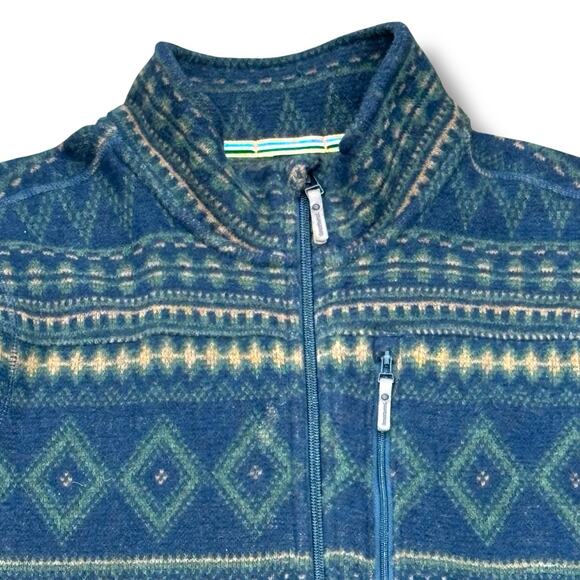 Smartwool Sweater Vest Men's Size M Black Hudson Trail Fleece Zip Aztec SW016518 - Picture 2 of 6